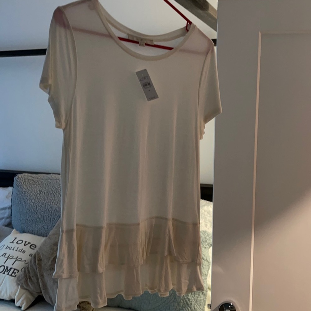 Cotton double bottom ruffle shirt